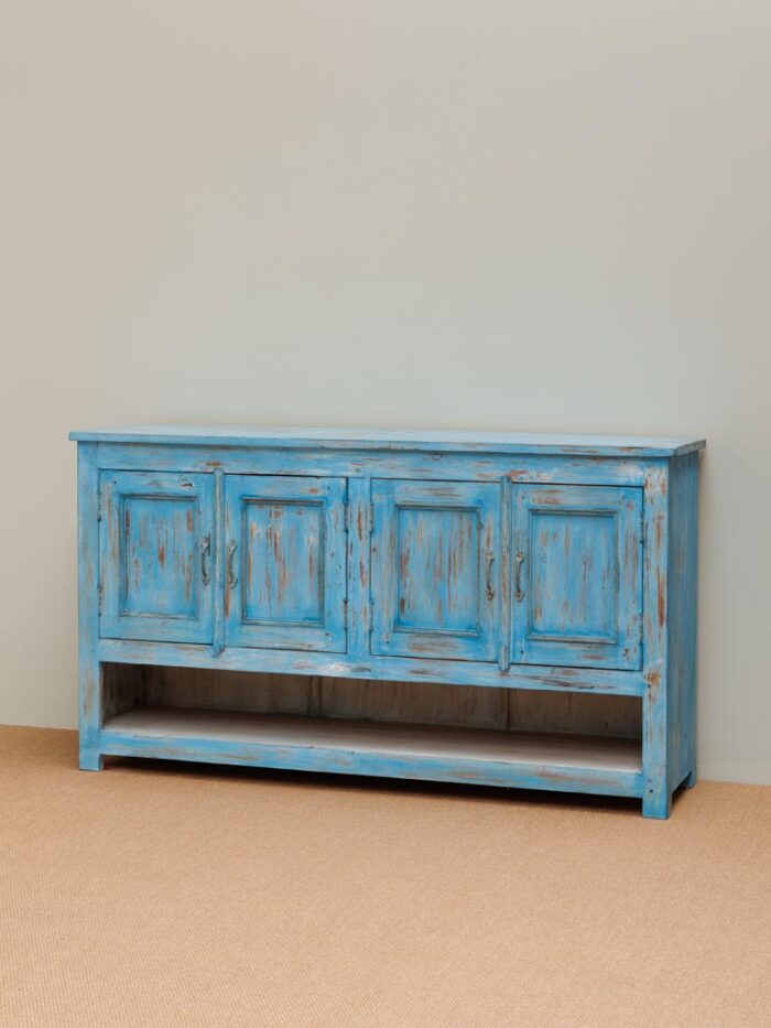 Buffet 4 portes patine bleue Rivedoux – Image 2