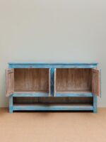 Buffet 4 portes patine bleue Rivedoux – Image 3