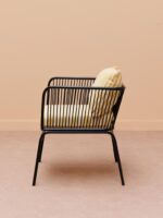 Chaise à accoudoirs rayures jaunes Springs – Image 2