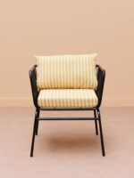 Chaise à accoudoirs rayures jaunes Springs – Image 3