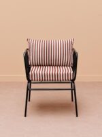 Chaise à accoudoirs rayures terracotta Springs – Image 2