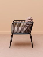 Chaise à accoudoirs rayures terracotta Springs – Image 3