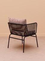 Chaise à accoudoirs rayures terracotta Springs – Image 4