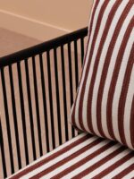 Chaise à accoudoirs rayures terracotta Springs – Image 5