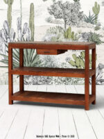 Console 2 étages top style zinc Chehoma