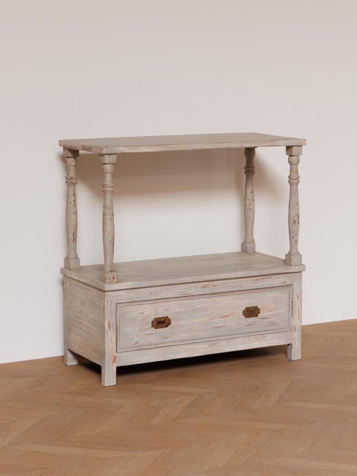 Console patine grise 1 tiroir Carthage – Image 2