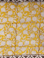 Coussin blockprint fleuri cumin – Image 3