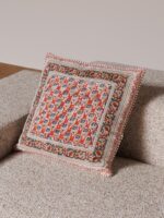 Coussin blockprint fleuri sumak – Image 2