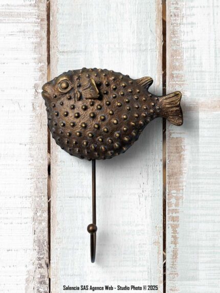 Crochet poisson globe vieil or Chehoma