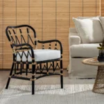 Fauteuil naturel rotin noir Lilian – Image 2