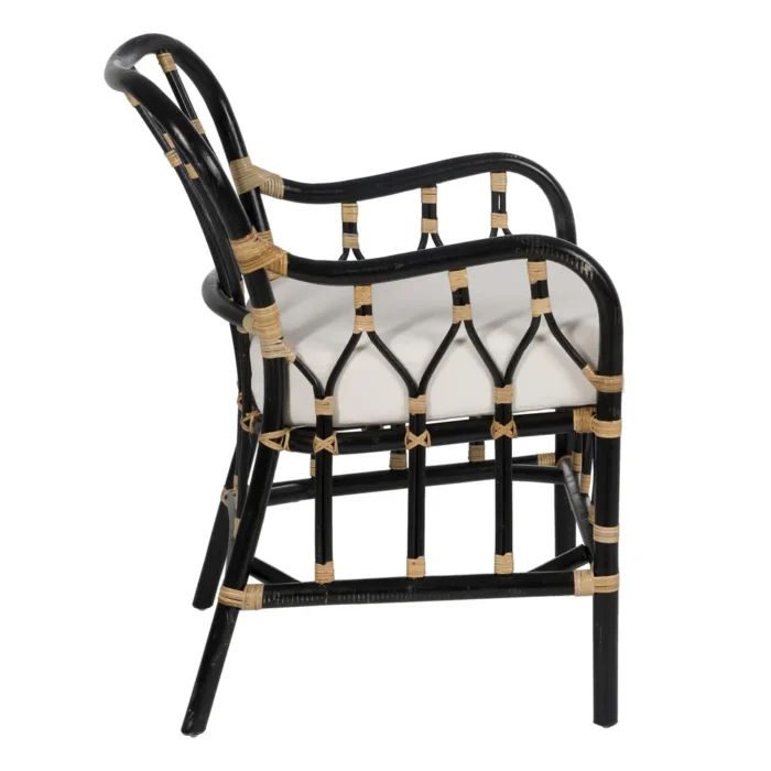 Fauteuil naturel rotin noir Lilian – Image 3