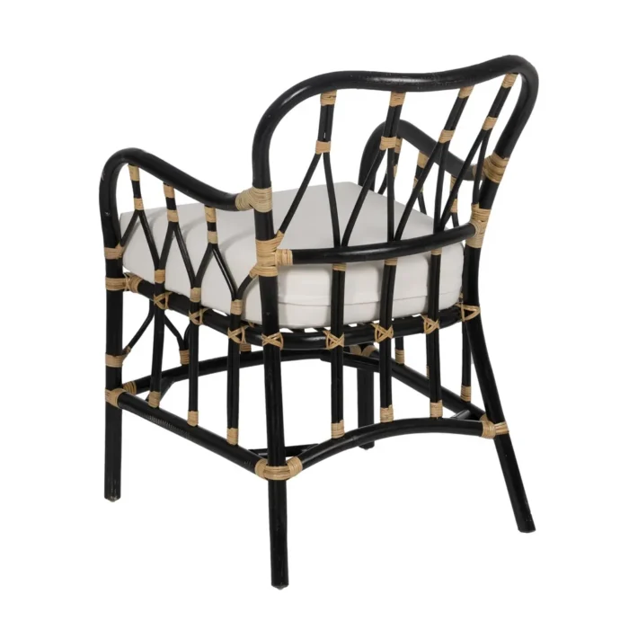 Fauteuil naturel rotin noir Lilian – Image 4