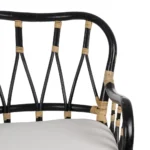 Fauteuil naturel rotin noir Lilian – Image 5