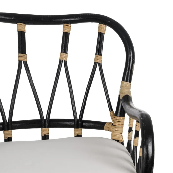 Fauteuil naturel rotin noir Lilian – Image 5