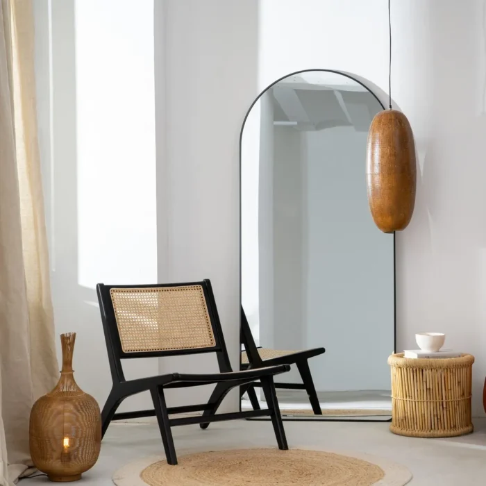 Fauteuil noir rotin Arka – Image 2
