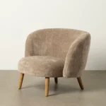 Fauteuil rond taupe Rey – Image 2