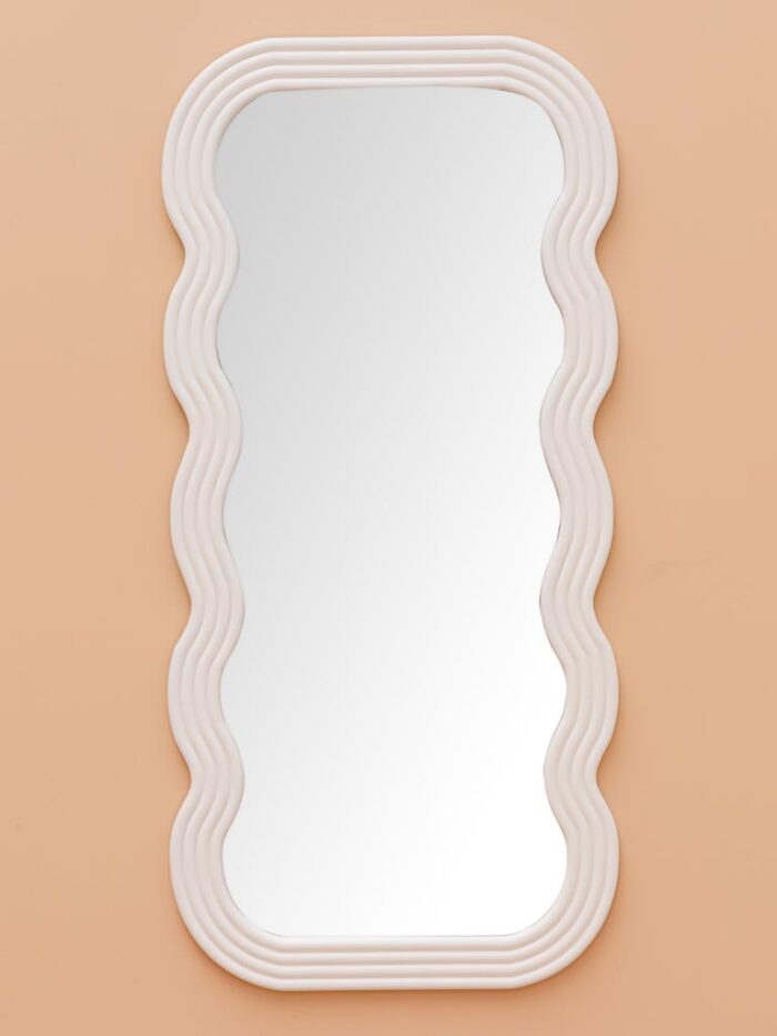 Grand miroir blanc ondulé Ziggy – Image 5