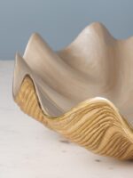 Grand plat coquillage émail beige – Image 2