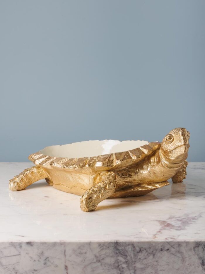 Grand tortue dorée intérieur crème – Image 2