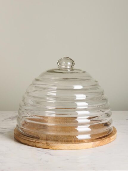 Grande cloche et plateau Bee Chehoma