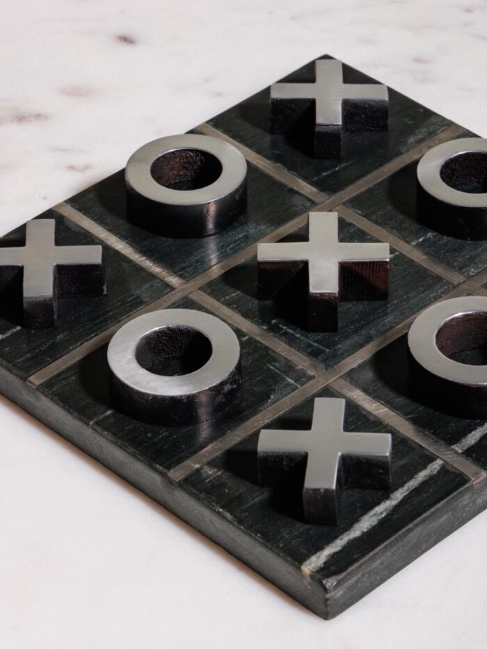 Jeu OXO en marbre noir – Image 2