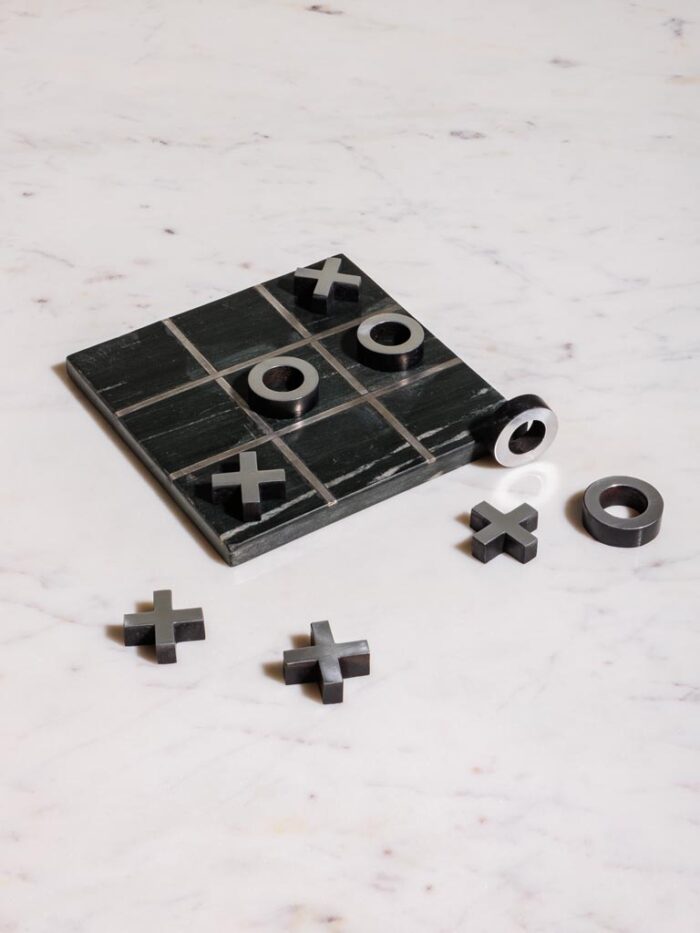 Jeu OXO en marbre noir – Image 3