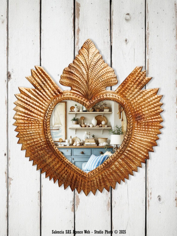 Grand miroir coeur Ex-voto Halo Chehoma