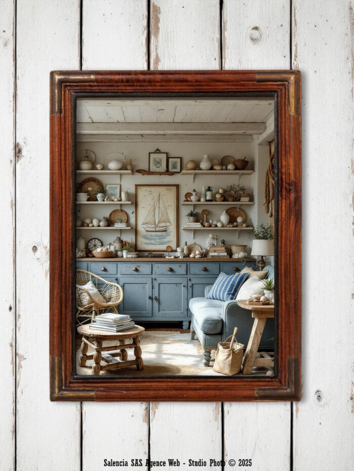 Miroir encoignure laiton Chehoma