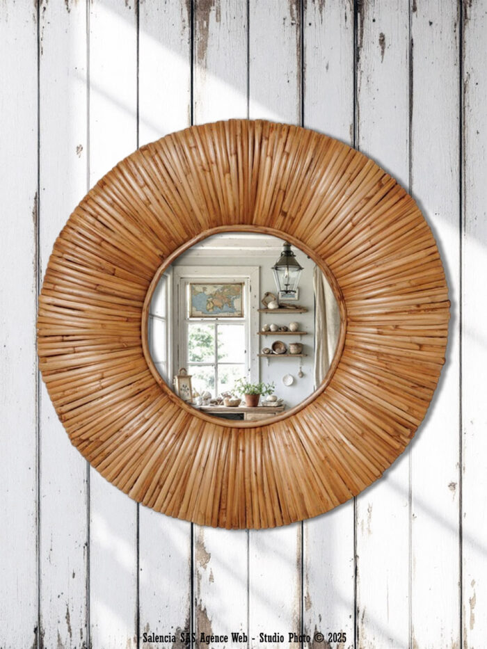 Miroir mural rond Barbade Chehoma