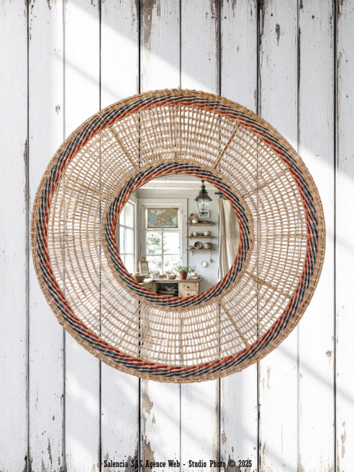 Miroir Samoa jonc de mer Chehoma
