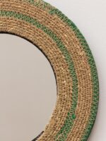 Petit miroir jute lignes vertes – Image 2