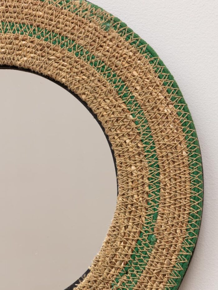 Petit miroir jute lignes vertes – Image 2