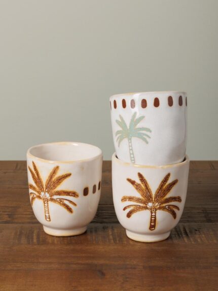 Set de 3 tasses expresso Palmier Chehoma
