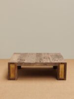 Table basse carrée Visconti inserts laiton – Image 2