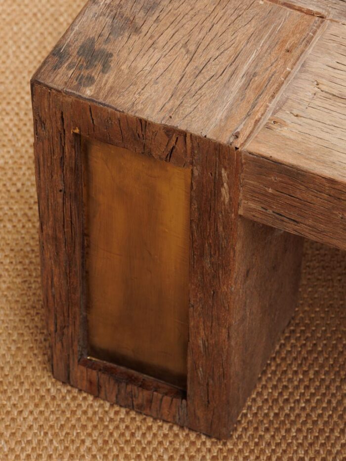 Table basse carrée Visconti inserts laiton – Image 3