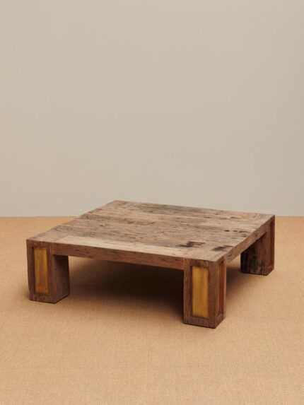 Table basse carrée Visconti inserts laiton Chehoma