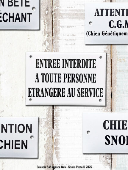 Plaque émaillée Entrée interdite à toute personne Email Replica