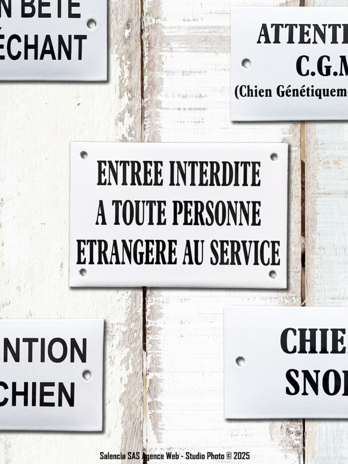 Plaque émaillée Entrée interdite à toute personne Email Replica