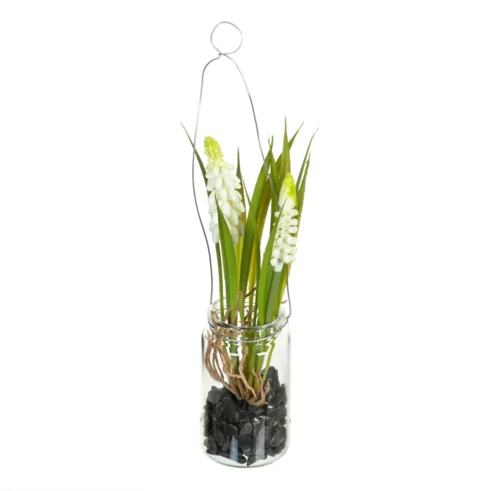 Bocal suspendu 2 fleurs Muscari blanc – Image 5