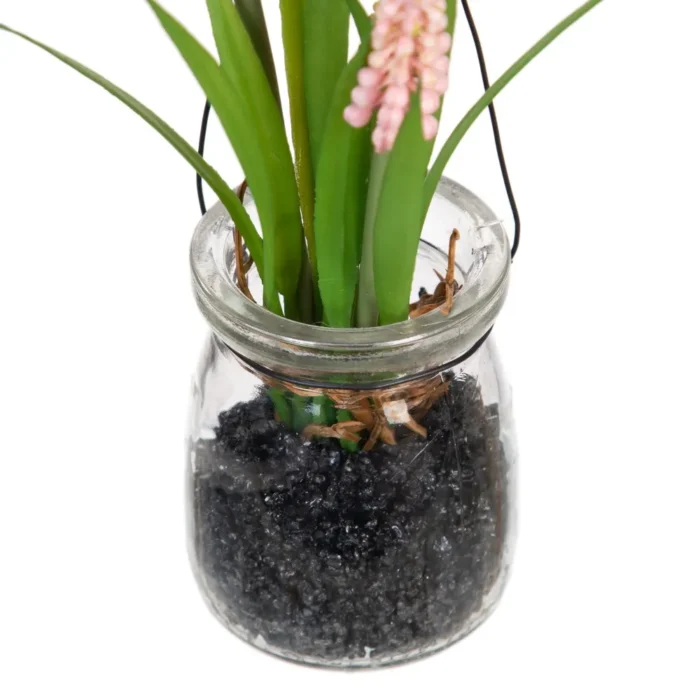 Bocal suspendu 3 fleurs Muscari rose – Image 5
