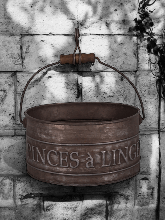 Support Pinces à linge zinc Antic Line