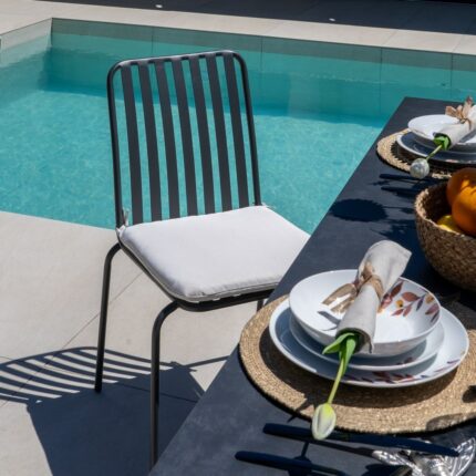 Chaise métal grise Lova Ixia