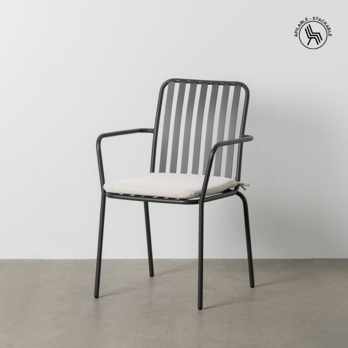 Chaise métal grise Kyra – Image 2