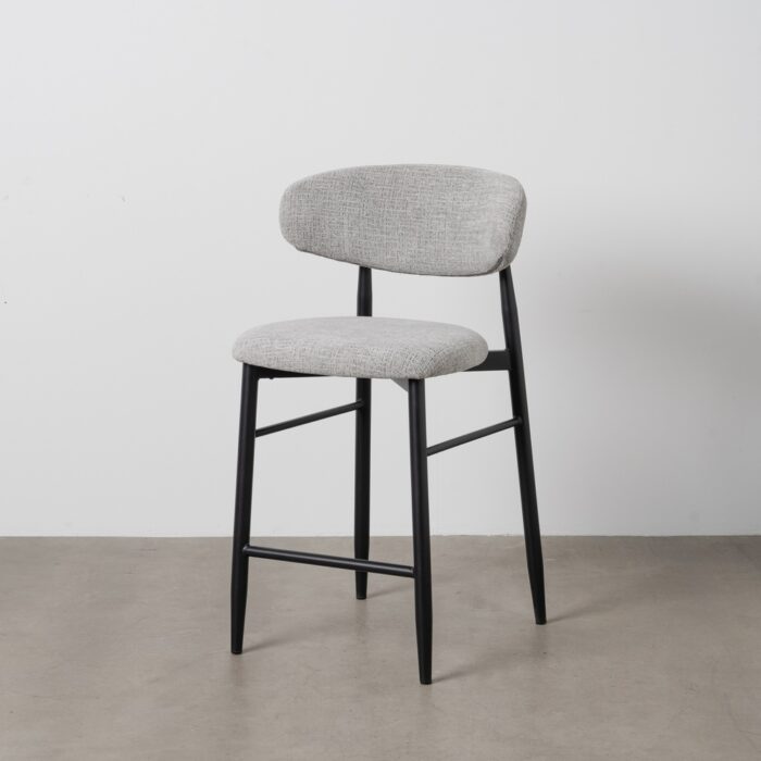 Chaise de bar grise métal Trumo – Image 2