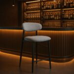 Chaise de bar grise métal Trumo