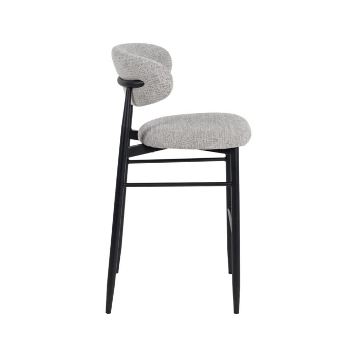 Chaise de bar grise métal Trumo – Image 3