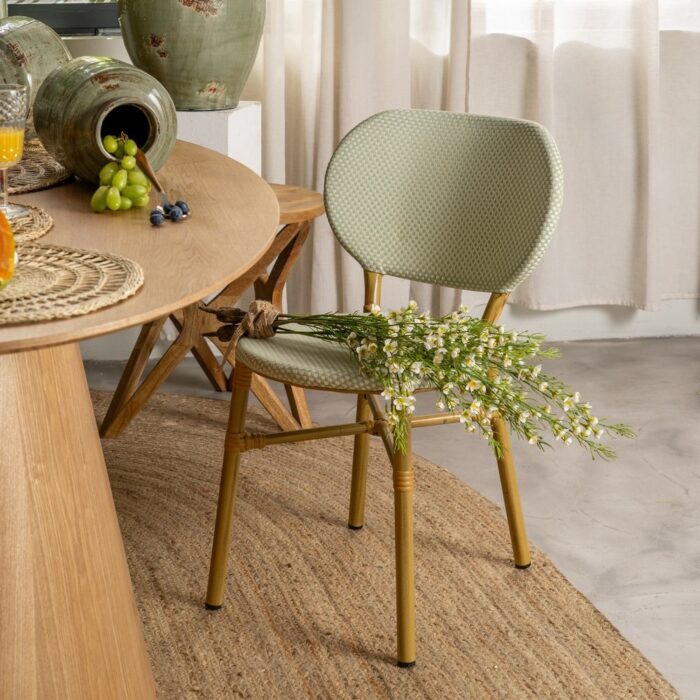 Chaise beige aluminium Poésie – Image 2
