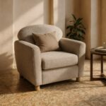 Fauteuil chiné beige Malabar – Image 2