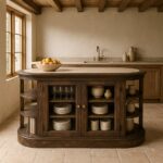 Ilot de cuisine marbre marron Viconte Ixia