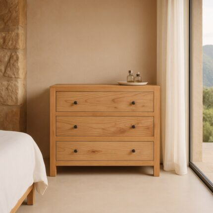 Commode beige mindi 3 tiroirs Evok Ixia